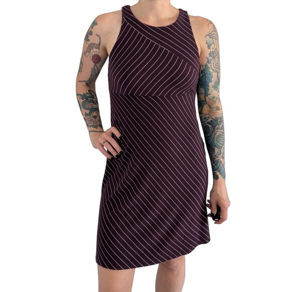 Athleta Dresses & Skirts - Athleta Santorini Mix Stripe Purple Athleisure Dress | PS